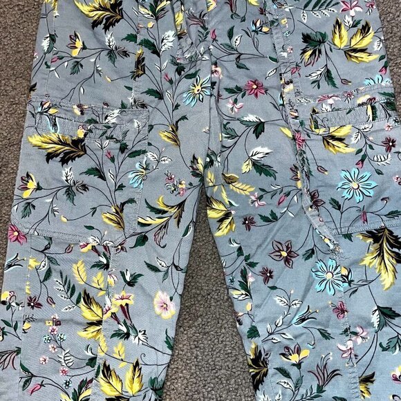ANTHROPOLOGIE Floral Cargo Pants Jogger High Waist Snap Cuffs - Size 2 - Picture 3 of 10